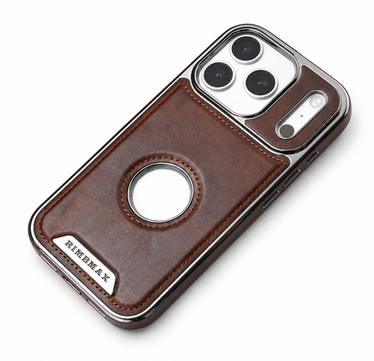 Retro MagSafe Orange Premium Leather iPhone Case