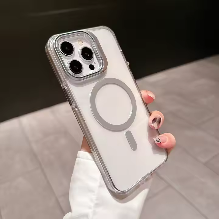 Magnetic Single Stand Case for iPhone integrated lens stand back covers