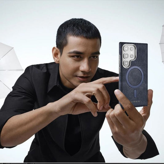 Strong Magnetic Suction High-Grade Business Phone Case for Samsung Ultra Luxury Plating Frame Design