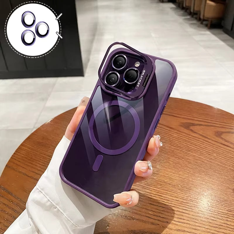 Luxury Camera Lens Flip Bracket Case - iPhone