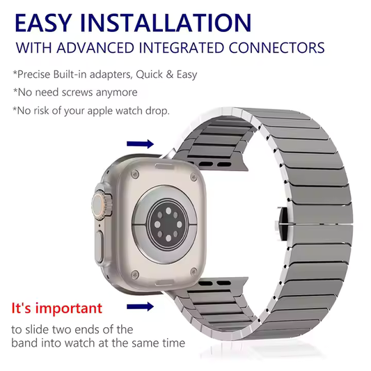 Titanium Bamboo Stainless Steel Detachable Band Man Watch Metal Strap for apple Watch