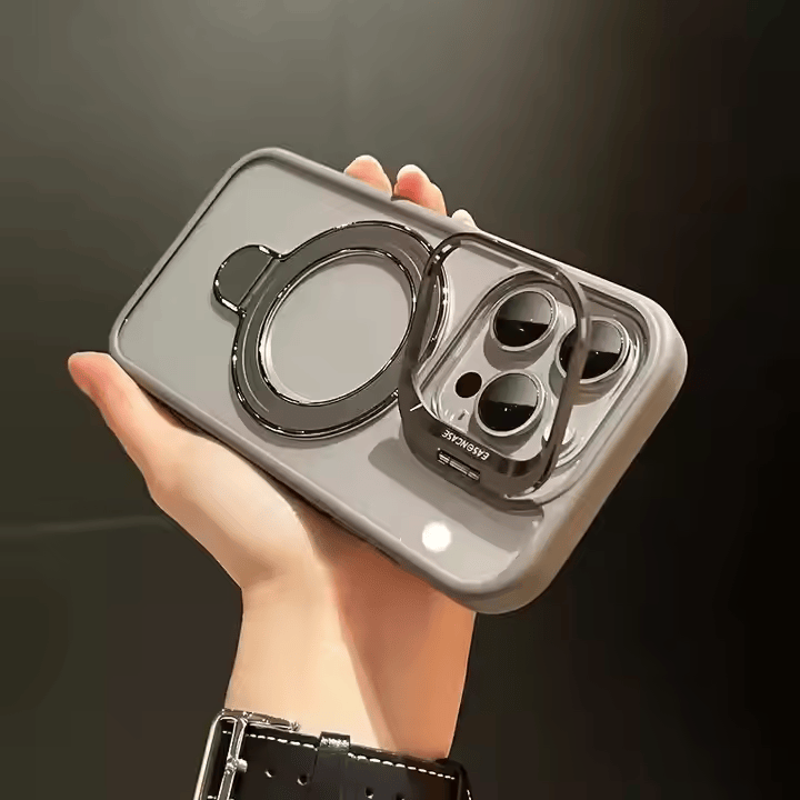 Magnetic Double Stand Case for iPhone integrated lens stand back covers