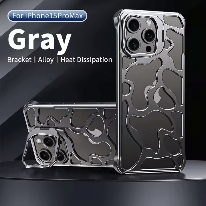 Luxury Stylish Metal iPhone Case with Stand