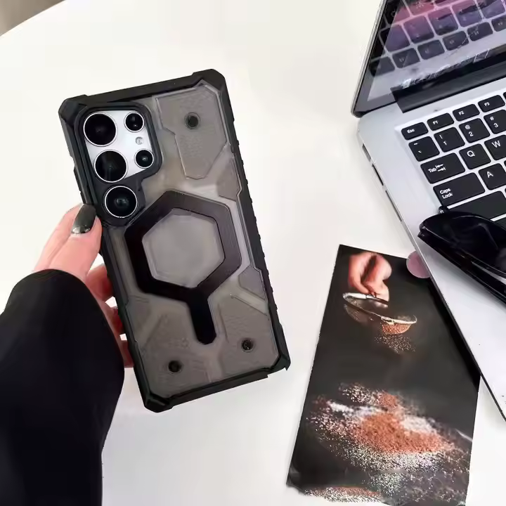 Military-Grade Pathfinders Clear Magnetic Case for Samsung S Series Wireless Charging Case