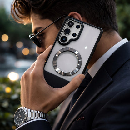 Magnetic Double Stand Case for Samsung Integrated Lens Stand Back Cover