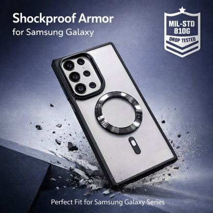 Magnetic Double Stand Case for Samsung Integrated Lens Stand Back Cover