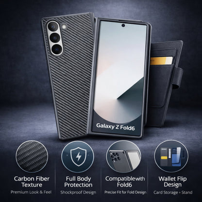 Carbon Fiber for Samsung Z Fold  Phone Case Pattern Magnetic Protection Cover, Suitable for Samsung Z Fold