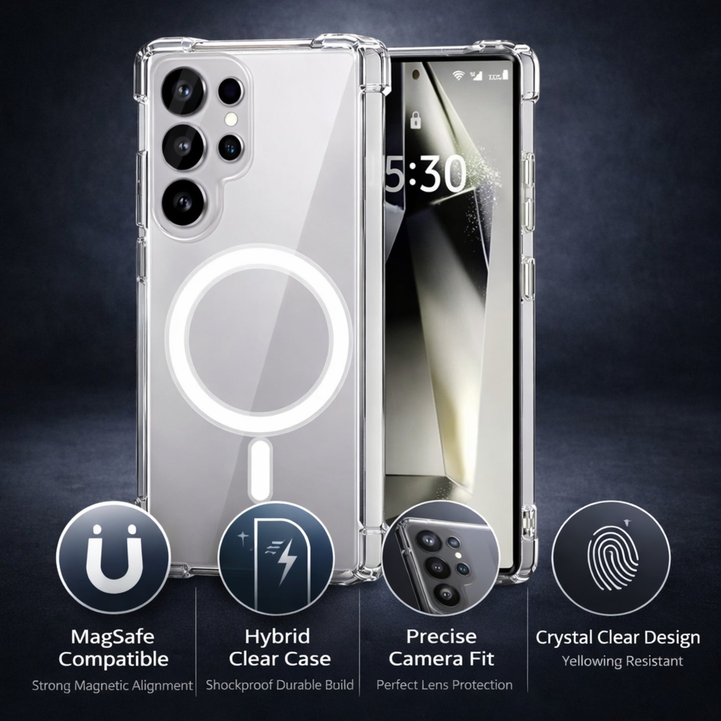 Soft Flexible TPU Shockproof Protective Glossy Soft Mag-Safe for Samsung S Series
