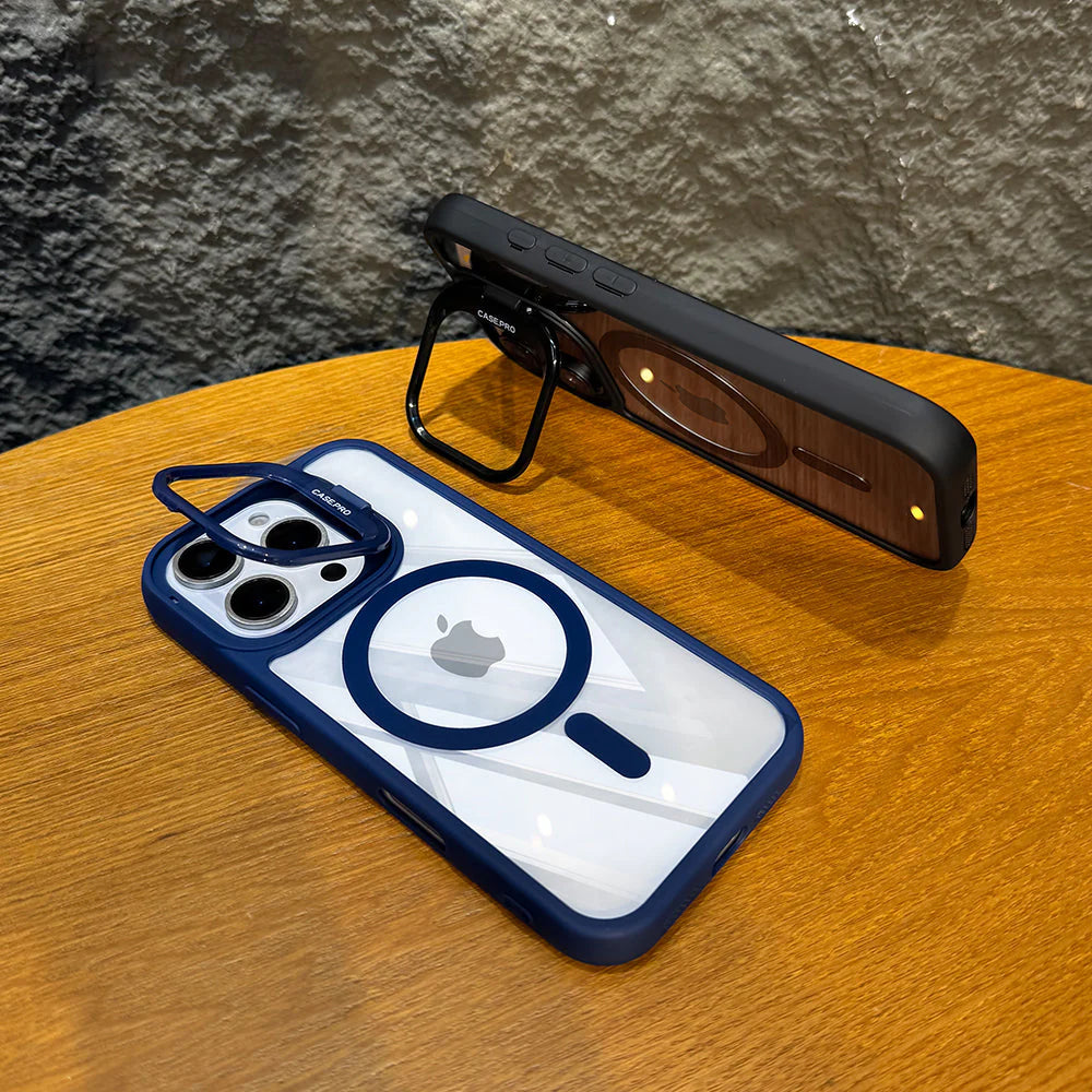Luxury Camera Lens Flip Bracket Case - iPhone
