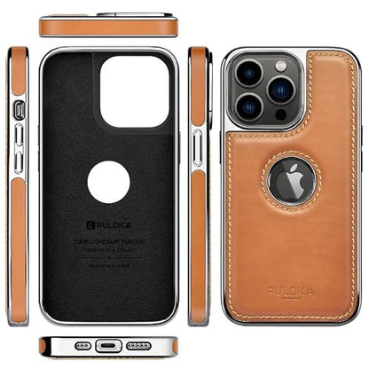 Luxury Bumper Case for iPhone Flexible Vegan Leather Electroplated Sides & Logocut