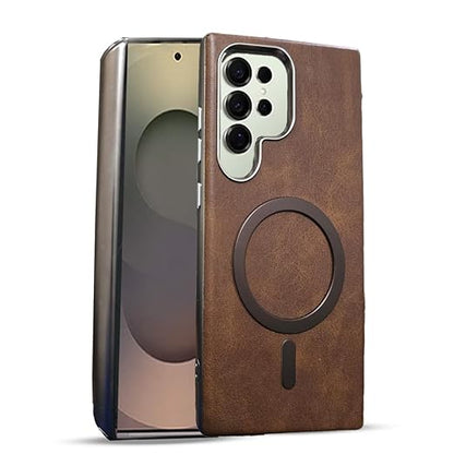 Classic Vintage Leather Magnetic Case for Samsung Series