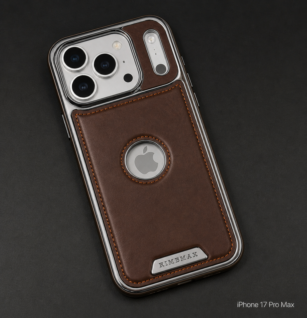 Retro MagSafe Orange Premium Leather iPhone Case