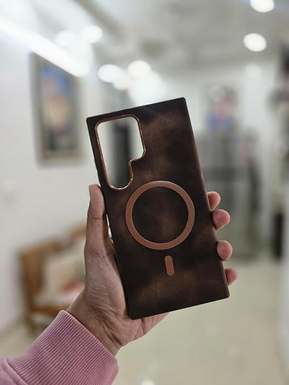 Classic Vintage Leather Magnetic Case for Samsung Series