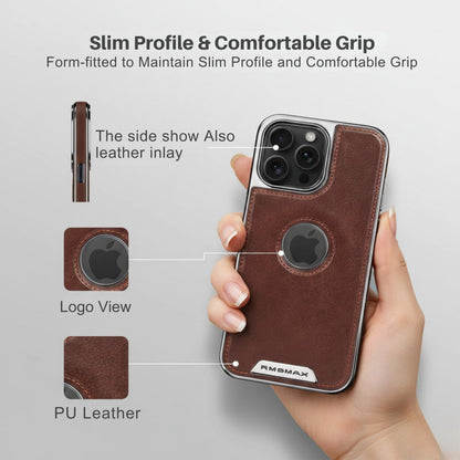 Luxury Bumper Case for iPhone Flexible Vegan Leather Electroplated Sides & Logocut