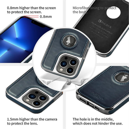 Luxury Bumper Case for iPhone Flexible Vegan Leather Electroplated Sides & Logo Cut