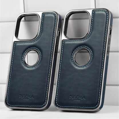 Luxury Bumper Case for iPhone Flexible Vegan Leather Electroplated Sides & Logo Cut