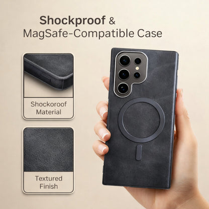 Classic Vintage Leather Magnetic Case for Samsung Series