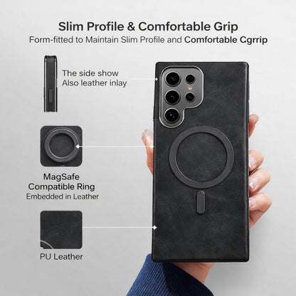 Classic Vintage Leather Magnetic Case for Samsung Series