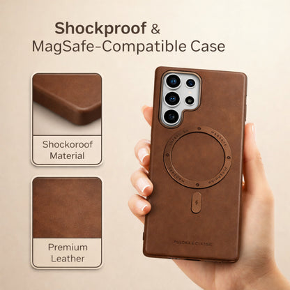 Strong Magnetic Suction High-Grade Business Phone Case for Samsung Ultra Luxury Plating Frame Design