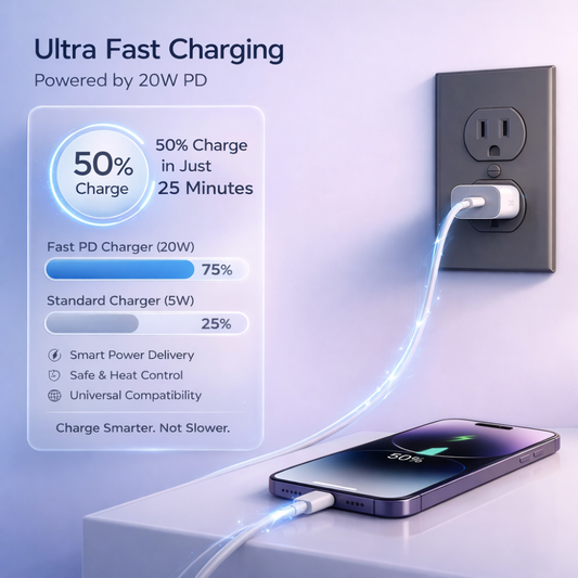 20W USB-C Power Adapter, White (for iPhone, iPad & AirPods)
