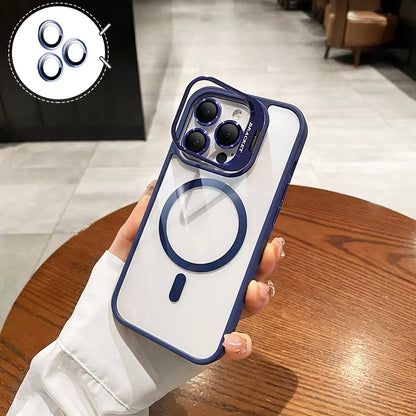 Luxury Camera Lens Flip Bracket Case - iPhone