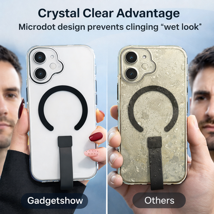 Creative Design Handheld Finger Buckle C Type Magnetic Suction Phone case for iPhone Transparent Back Covers