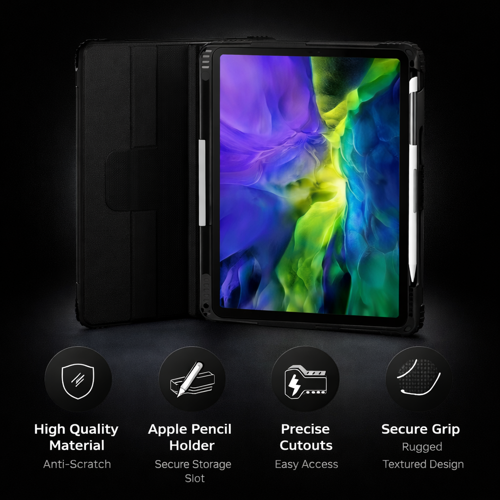 Hybrid Bumper Leather Case for iPad