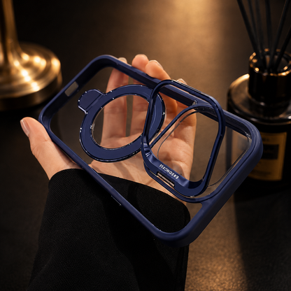 Magnetic Double Stand Case for iPhone Integrated Lens Stand Back Cover