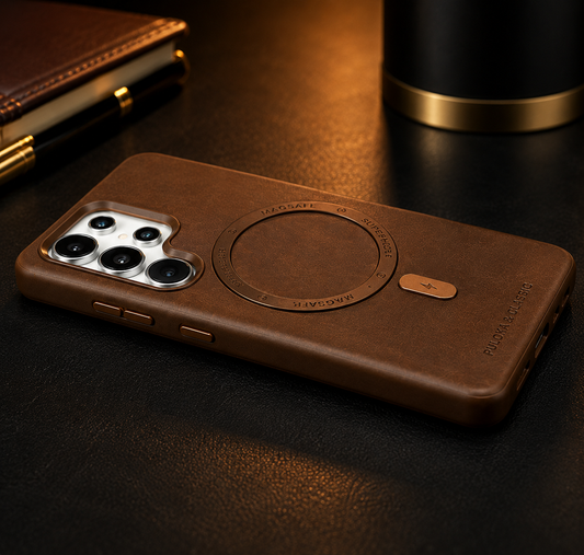 Classic Vintage PU Leather Magnetic Case for Samsung Series