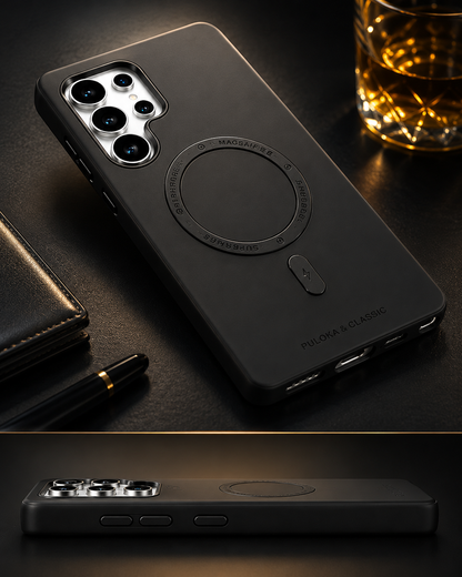 Classic Vintage PU Leather Magnetic Case for Samsung Series