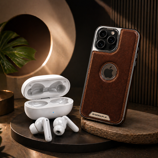 Perfect Combo Deal: Premium Wireless Earbuds + Stylish Apple Leather Case