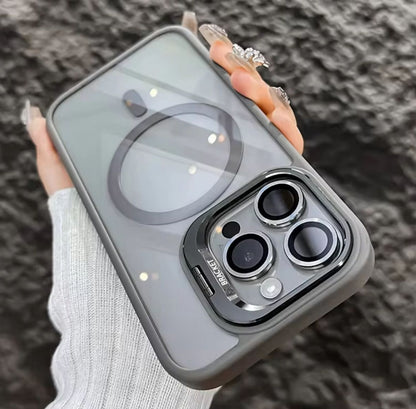 Luxury Camera Lens Flip Bracket Case - iPhone