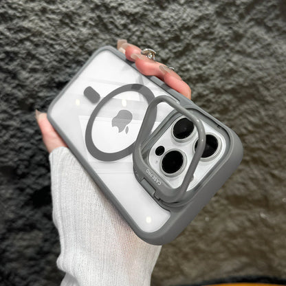 Luxury Camera Lens Flip Bracket Case - iPhone