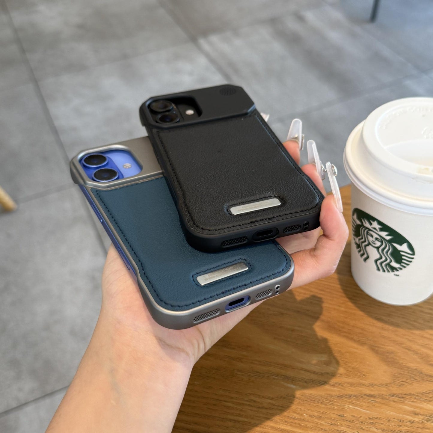 Premium Metallic AeroFLex Leather Case With Aroma Perfume Cover Compatible For iPhone Series