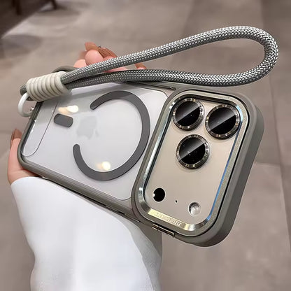 Luxury Camera Lens Flip Bracket Case - iPhone