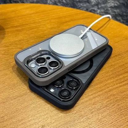Luxury Camera Lens Flip Bracket Case - iPhone