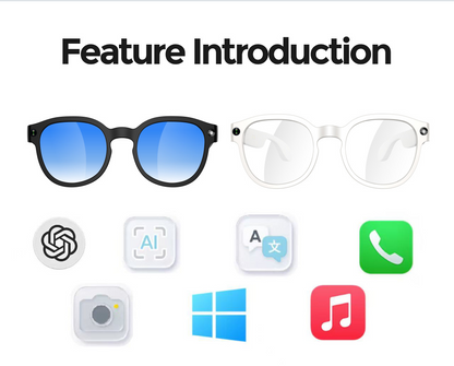 AIMBS1 Bluetooth Smart Glasses - Black Tech with Long Battery Life, High-Fidelity Sound, and AI-Integrated Bluetooth Smart Glass