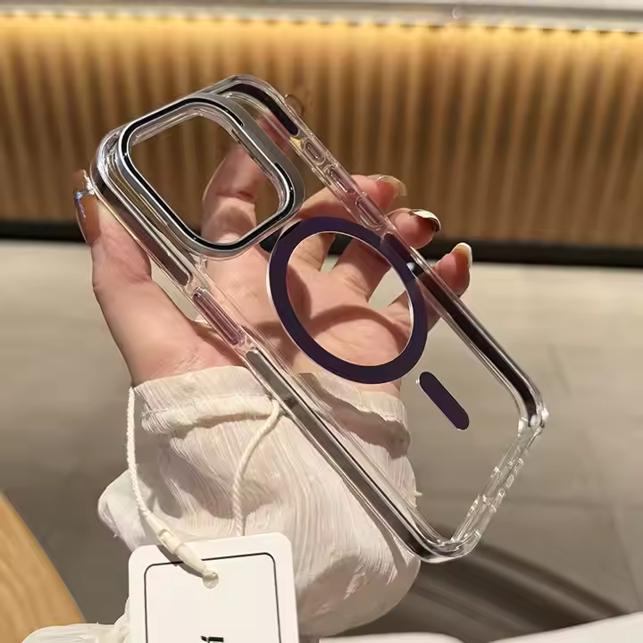 Magnetic Single Stand  Case for iPhone  integrated lens stand back covers