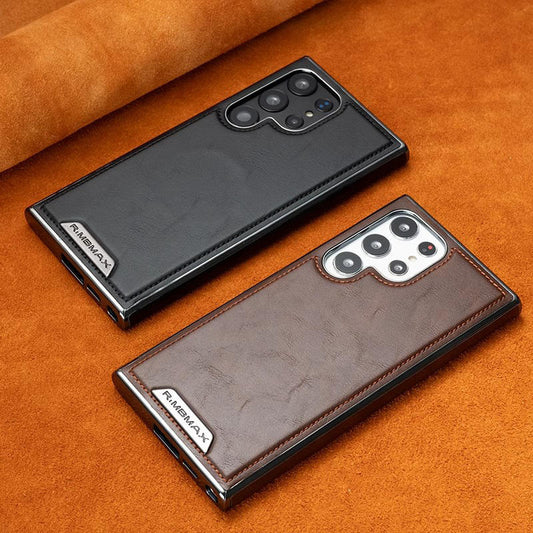 Premium PU Leather Magnetic Mobile Phone Case for Samsung Galaxy Ultra Series, Shockproof Protective Wireless Charging Cover