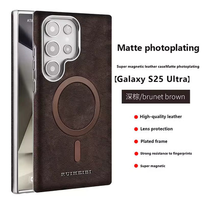 Strong Magnetic Suction High-Grade Business Phone Case for Samsung Ultra Luxury Plating Frame Design