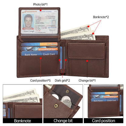 Hot Sales High Quality Genuine Leather Bifold Classic Man Wallet Leather Quality Genuine Leather Wallet for Men Wallets Slim