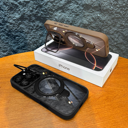 Magnetic Double Stand Case for iPhone Integrated Lens Stand Back Cover