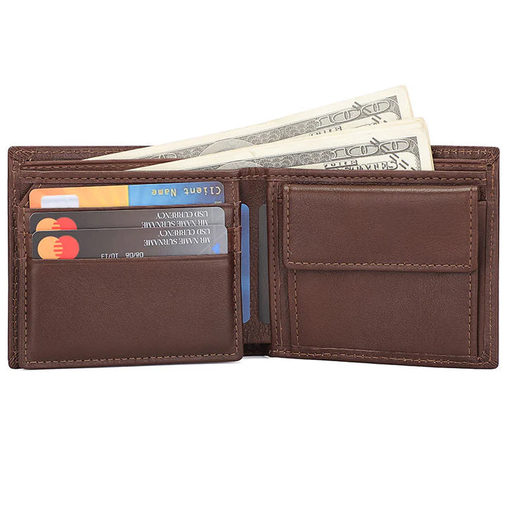 BEARKY Trendy Short RFID Blocking Genuine Leather Wallet for Men and Women Luxury Zipper Closure High Quality