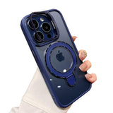 Magnetic Double Stand  Case for iPhone  integrated lens stand back covers