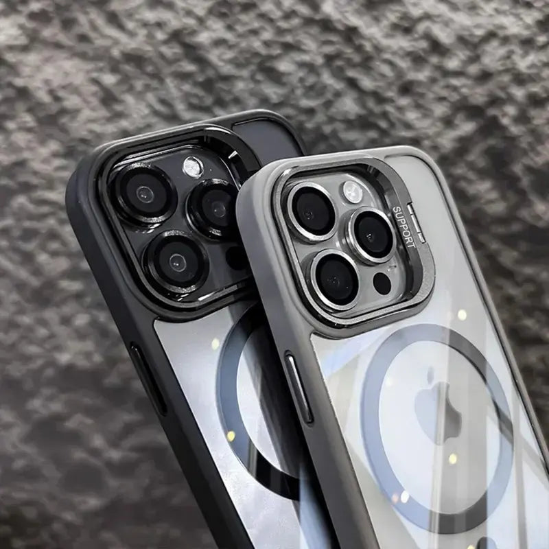 Luxury Camera Lens Flip Bracket Case - iPhone