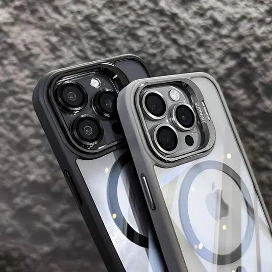 Luxury Camera Lens Flip Bracket Case - iPhone