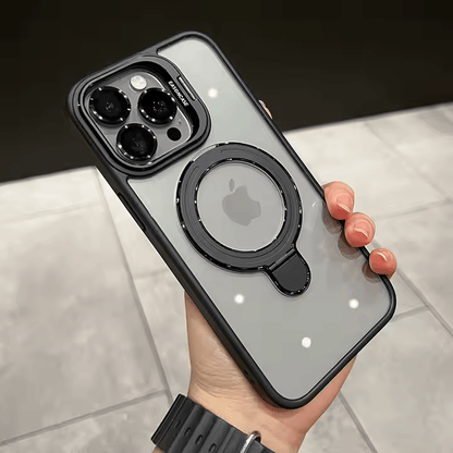 Magnetic Double Stand Case for iPhone Integrated Lens Stand Back Cover