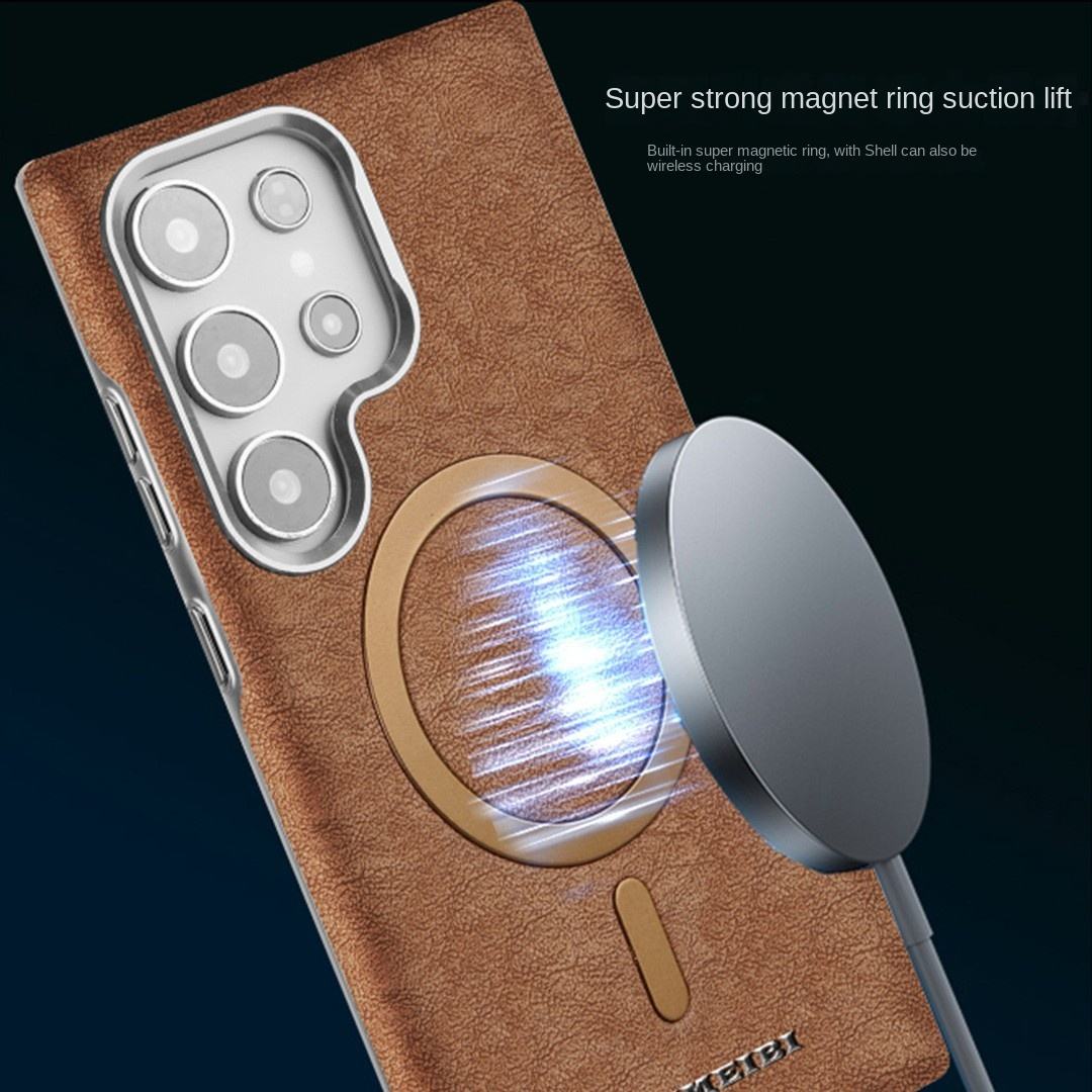 Strong Magnetic Suction High-Grade Business Phone Case for Samsung Ultra Luxury Plating Frame Design
