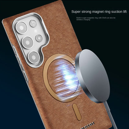 Strong Magnetic Suction High-Grade Business Phone Case for Samsung Ultra Luxury Plating Frame Design