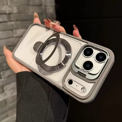 Magnetic Double Stand Case for iPhone Integrated Lens Stand Back Cover